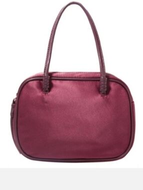 Elizabeth and James Satin & Leather Mini Tote Bag, Burgundy, NWT
